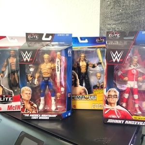 Lot of 4 WWE Exclusive Figures Cody Rhodes, Johnny Knoxville, Edge,Drew McIntyre